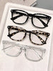 1 Pc Minimalist Elegant Versatile Multi-Color Geometric Transparent Full Frame Women's Plain Eyeglasses Lightweight Comfortable Non-Pinch Face Fits All Face Shapes Slim Face Look Makeup-Free Dating Office Mother's Day, Office Siren